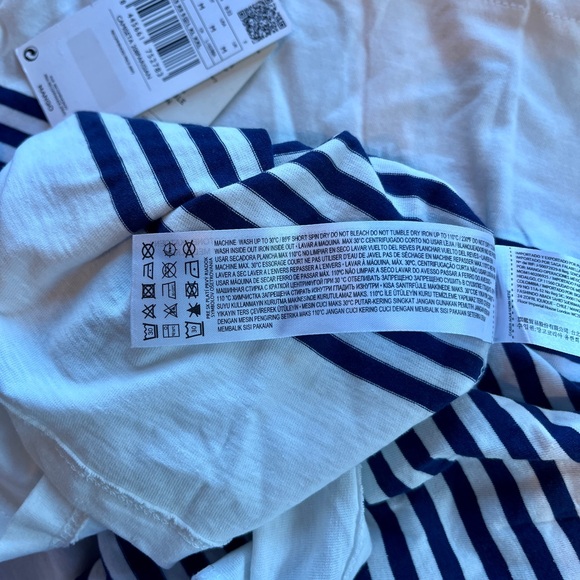 Mango Parisian Breton Stripe Boatneck Top Navy White Cotton NWT M - Picture 6 of 6